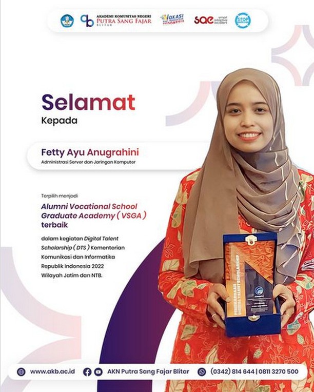Alumni Vocational School Graduate Academy (VSGA) Terbaik dalam Kegiatan Digital Talent Scholarship (